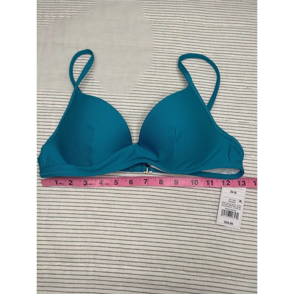 NWT Shade and Shore 34B lightly Padded Turquoise bikini Top - Picture 4 of 6